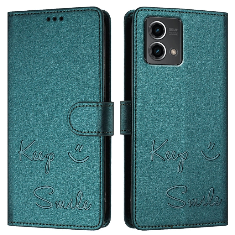 For Motorola Moto G Stylus 5G 2024 Smile Embossing RFID Leather Phone Case