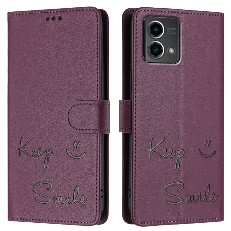For Motorola Moto G Stylus 5G 2024 Smile Embossing RFID Leather Phone Case