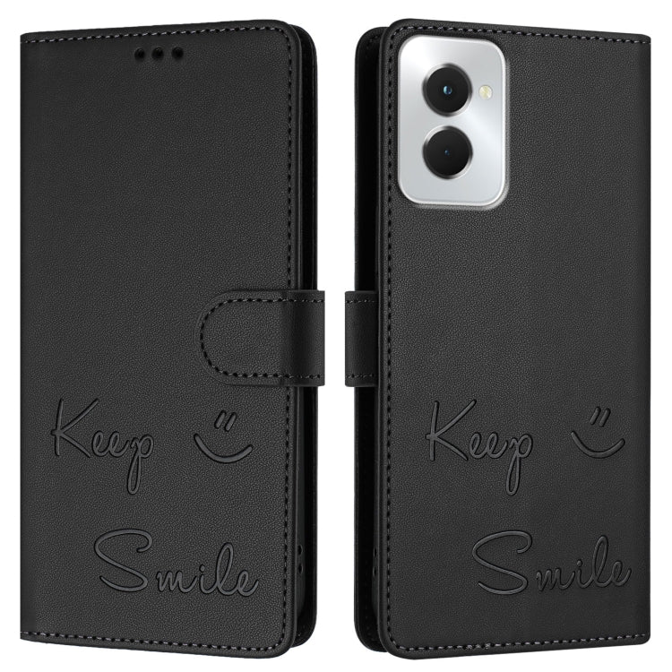 For Motorola Moto G Power 5G 2024 Smile Embossing RFID Leather Phone Case