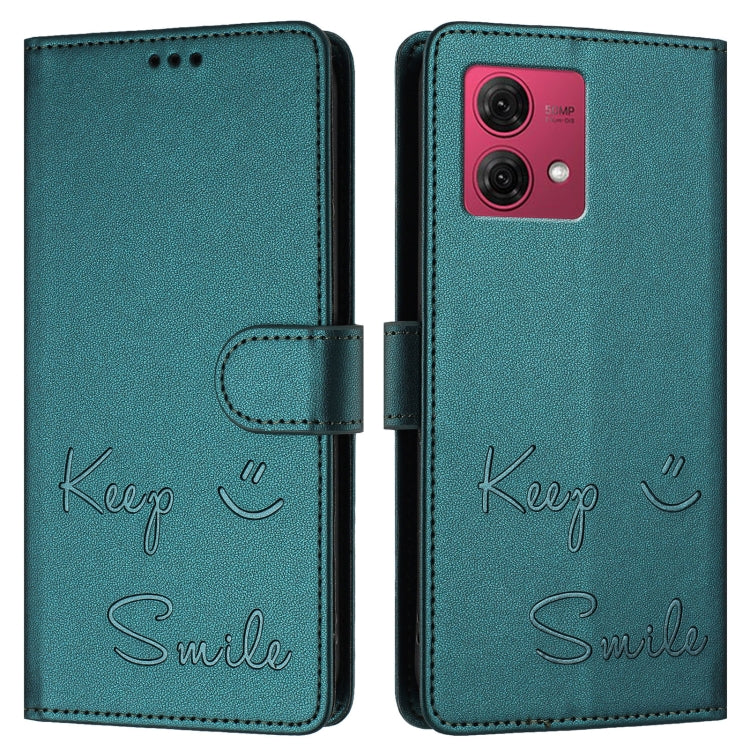 For Motorola Moto G84 5G Smile Embossing RFID Leather Phone Case