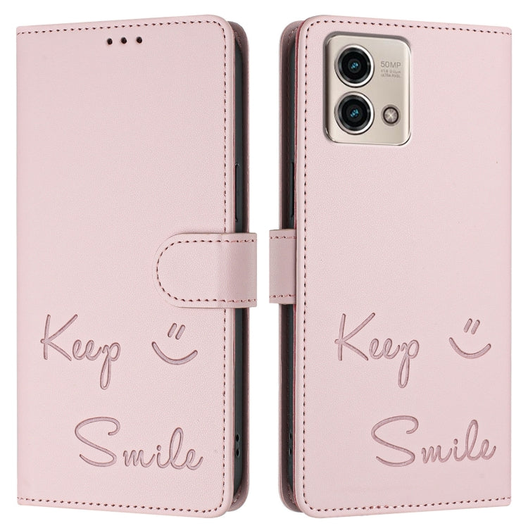 For Motorola Moto G Stylus 2023 4G Smile Embossing RFID Leather Phone Case