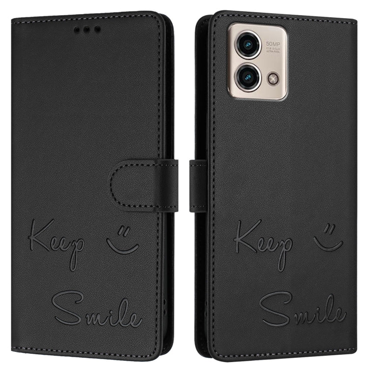 For Motorola Moto G Stylus 2023 4G Smile Embossing RFID Leather Phone Case