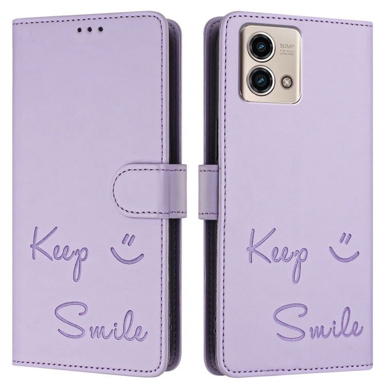 For Motorola Moto G Stylus 2023 4G Smile Embossing RFID Leather Phone Case