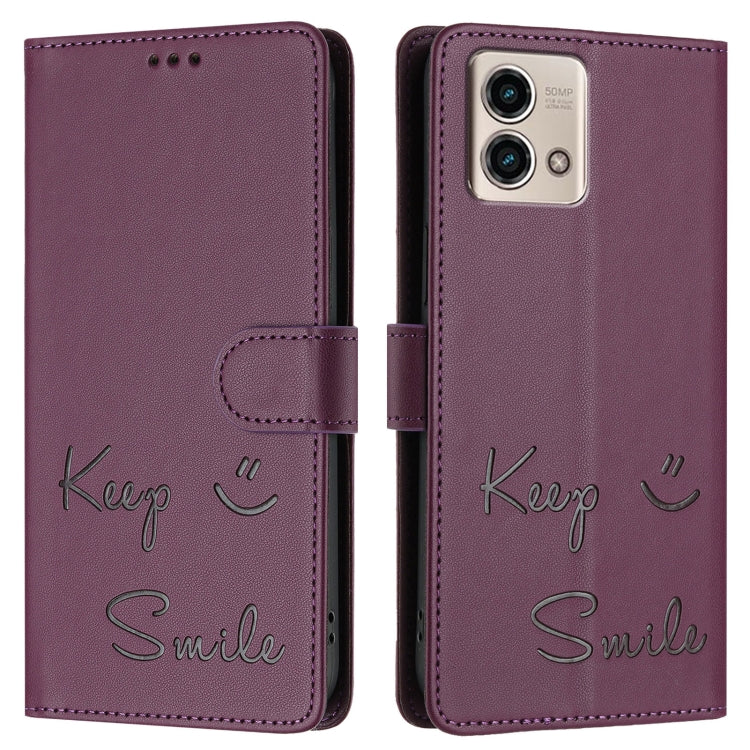 For Motorola Moto G Stylus 2023 4G Smile Embossing RFID Leather Phone Case
