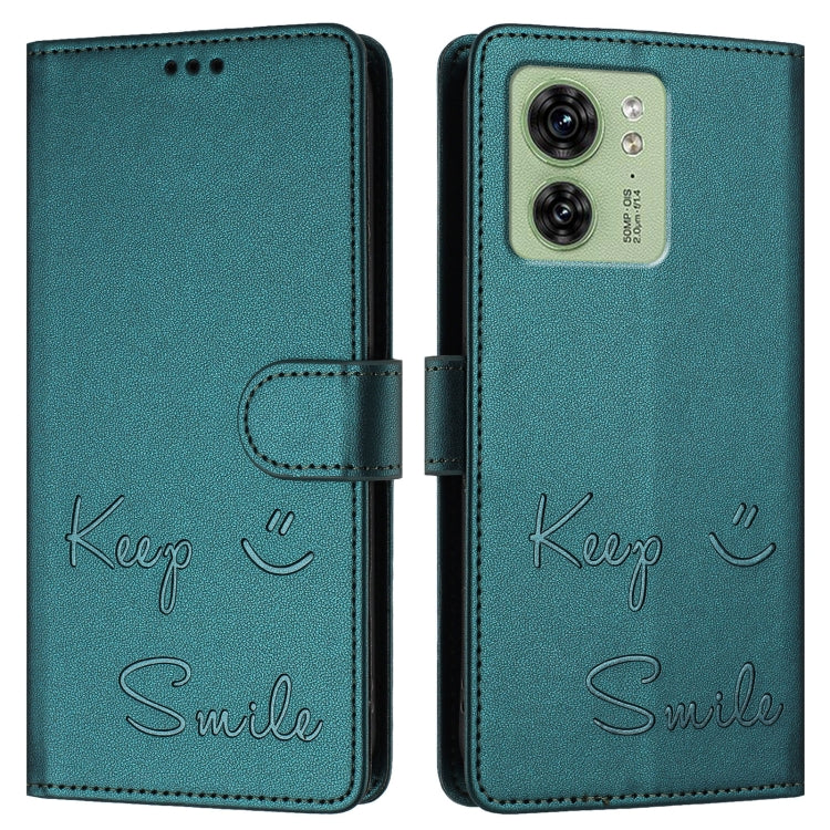 For Motorola Edge 40 5G Global Smile Embossing RFID Leather Phone Case
