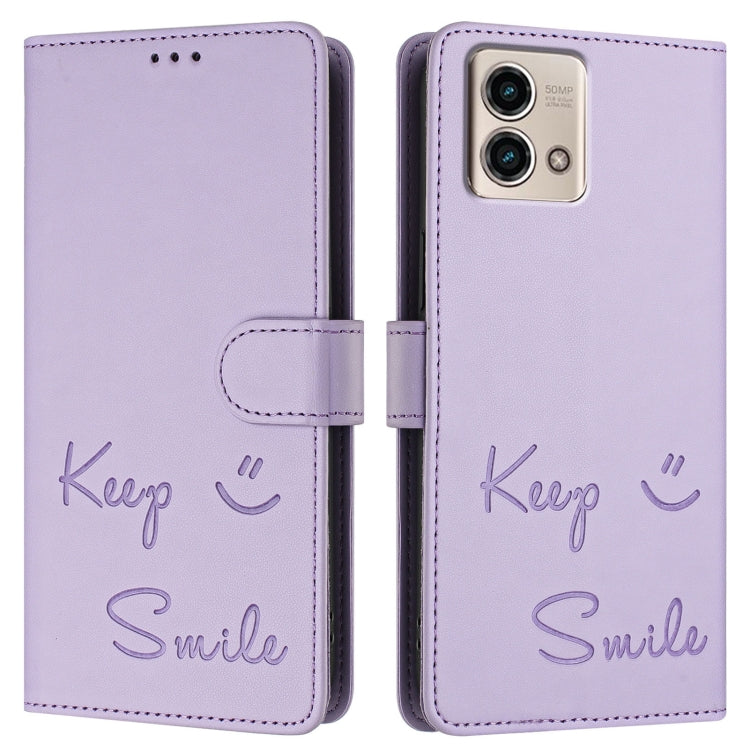 For Motorola Moto G Stylus 5G 2023 Smile Embossing RFID Leather Phone Case