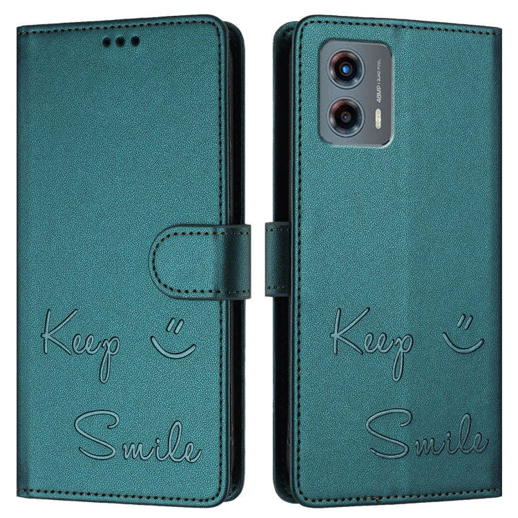 For Motorola Moto G 5G 2023 Smile Embossing RFID Leather Phone Case