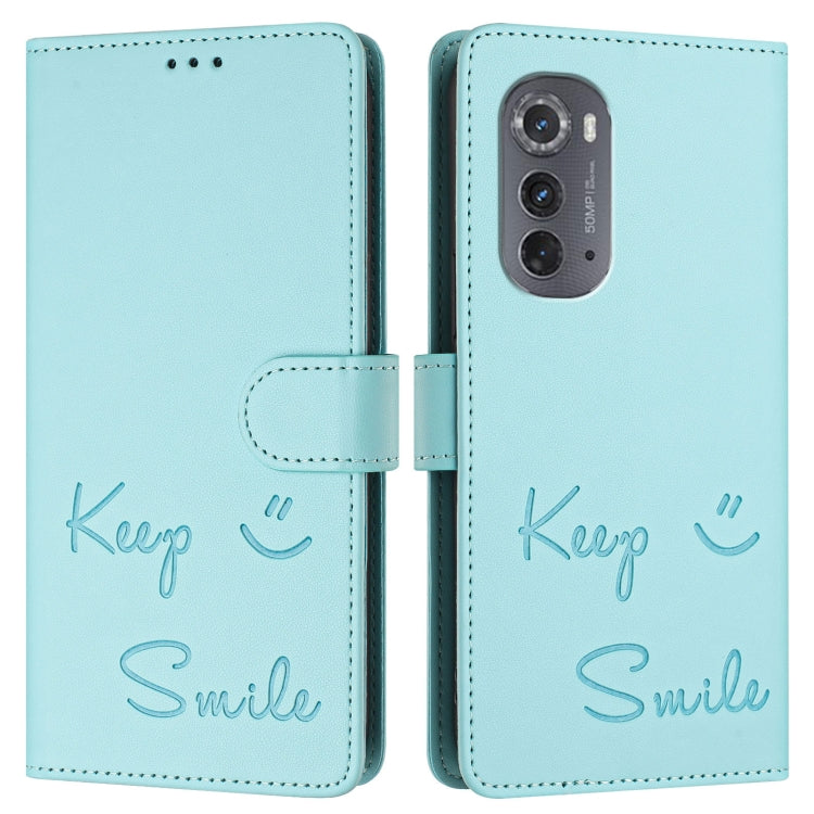 For Motorola Edge 5G UW 2022 Smile Embossing RFID Leather Phone Case