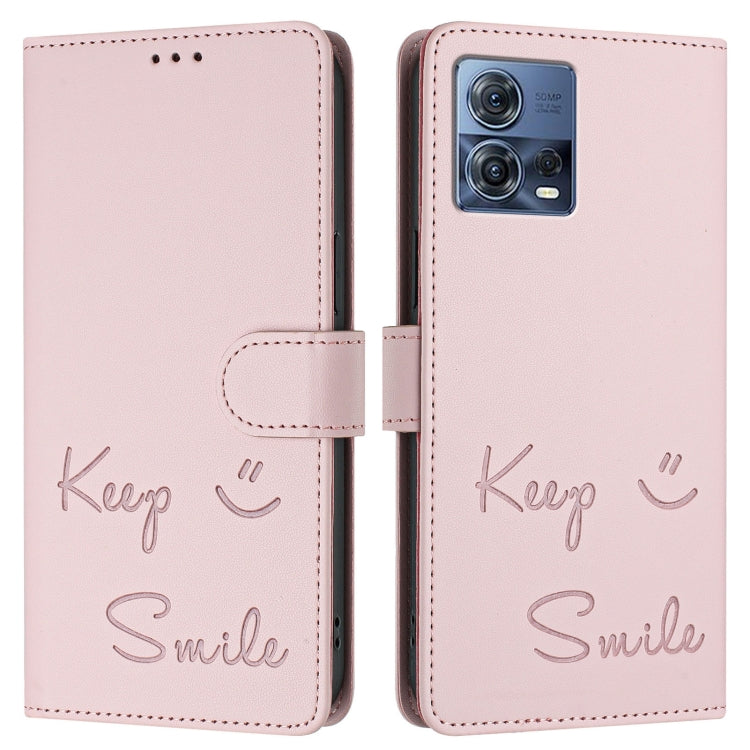 For Motorola Moto S30 Pro 5G Smile Embossing RFID Leather Phone Case