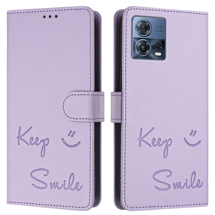For Motorola Moto S30 Pro 5G Smile Embossing RFID Leather Phone Case