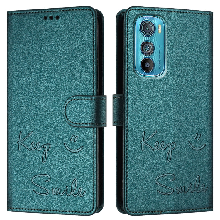 For Motorola Edge 30 Smile Embossing RFID Leather Phone Case