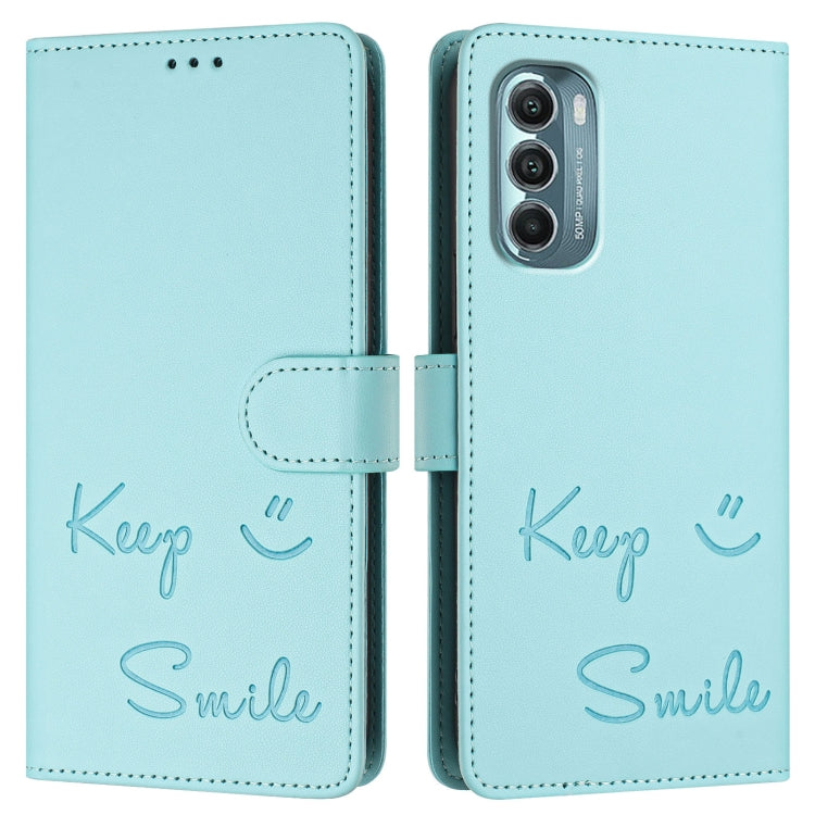 For Motorola Moto G Stylus 5G 2022 Smile Embossing RFID Leather Phone Case