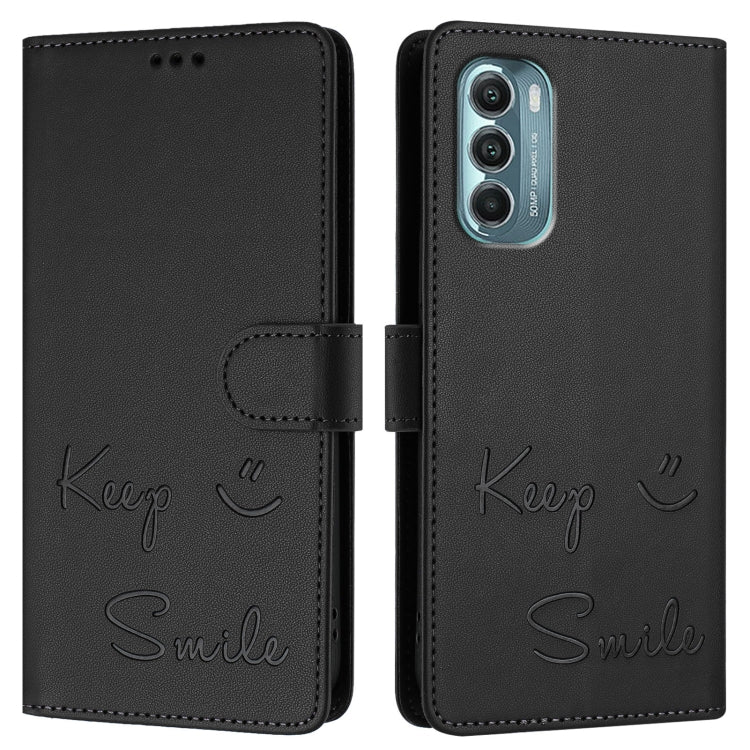 For Motorola Moto G Stylus 5G 2022 Smile Embossing RFID Leather Phone Case