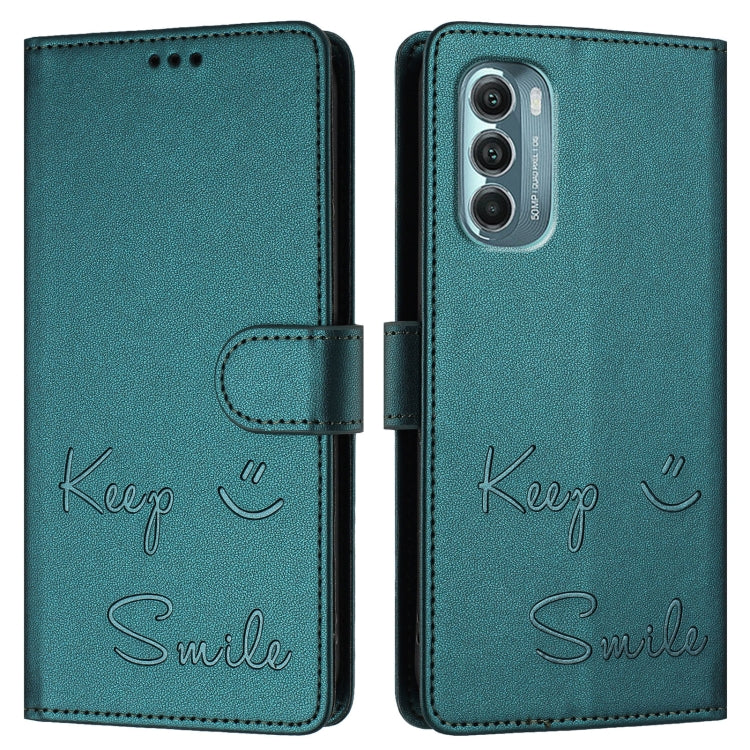 For Motorola Moto G Stylus 5G 2022 Smile Embossing RFID Leather Phone Case
