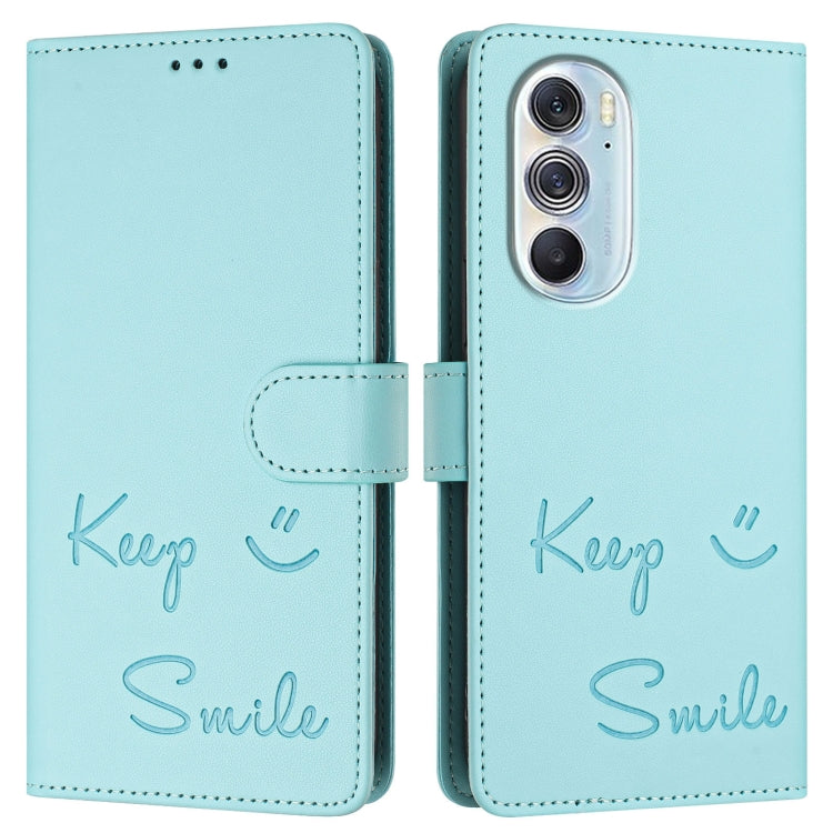 For Motorola Edge X30 5G/30 Pro Smile Embossing RFID Leather Phone Case