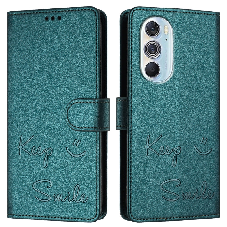For Motorola Edge X30 5G/30 Pro Smile Embossing RFID Leather Phone Case