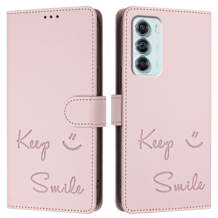 For Motorola Edge S30/Moto G200 5G Smile Embossing RFID Leather Phone Case