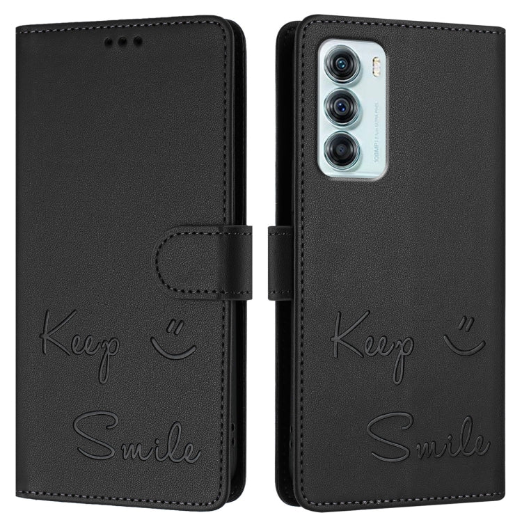 For Motorola Edge S30/Moto G200 5G Smile Embossing RFID Leather Phone Case