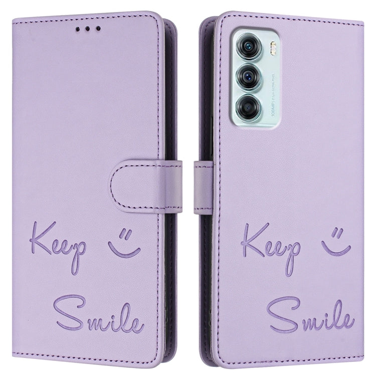 For Motorola Edge S30/Moto G200 5G Smile Embossing RFID Leather Phone Case