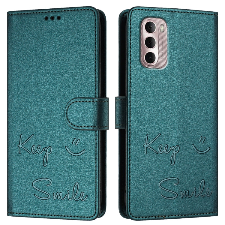 For Motorola Moto G Stylus 2022 4G Smile Embossing RFID Leather Phone Case