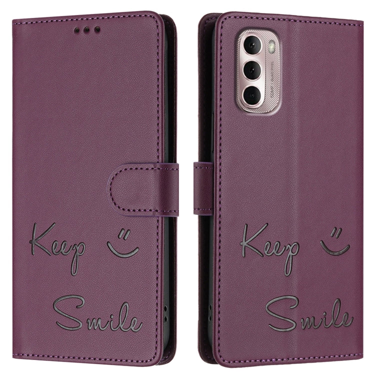 For Motorola Moto G Stylus 2022 4G Smile Embossing RFID Leather Phone Case