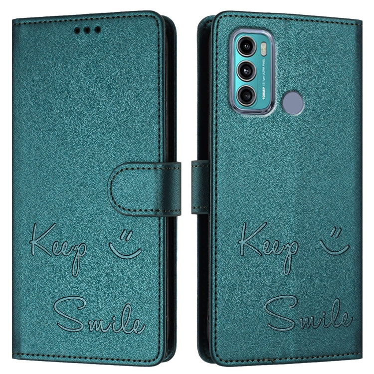 For Motorola Moto G60/G40 Fusion Smile Embossing RFID Leather Phone Case