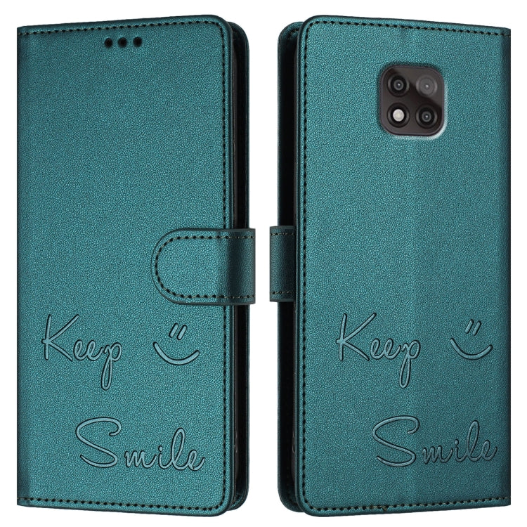 For Motorola Moto G Power 2021 Smile Embossing RFID Leather Phone Case