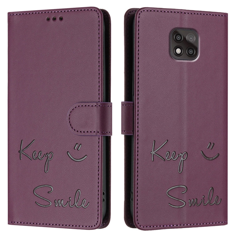 For Motorola Moto G Power 2021 Smile Embossing RFID Leather Phone Case