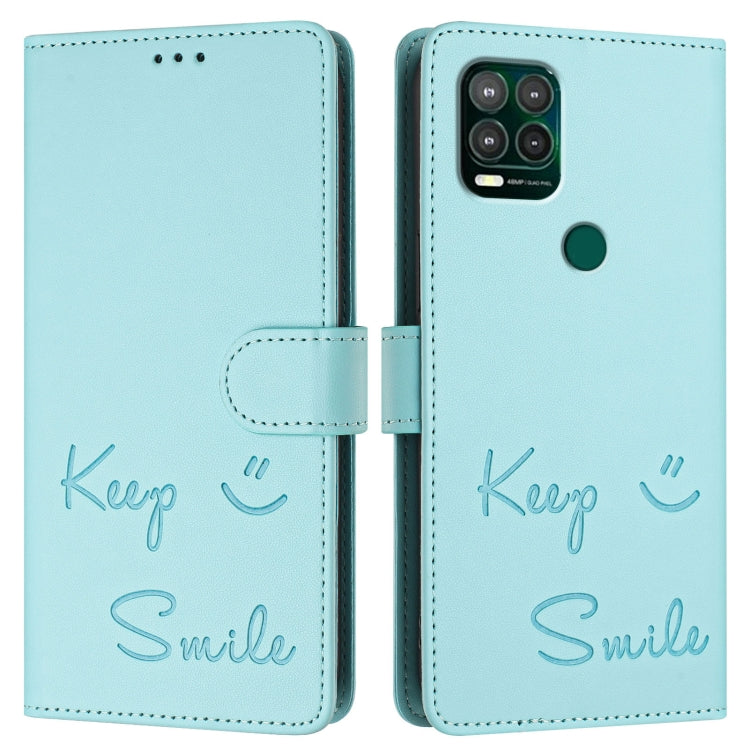 For Motorola Moto G Stylus 5G 2021 Smile Embossing RFID Leather Phone Case
