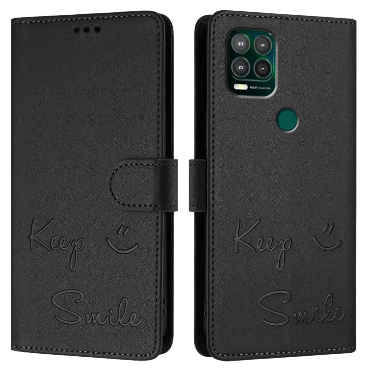 For Motorola Moto G Stylus 5G 2021 Smile Embossing RFID Leather Phone Case