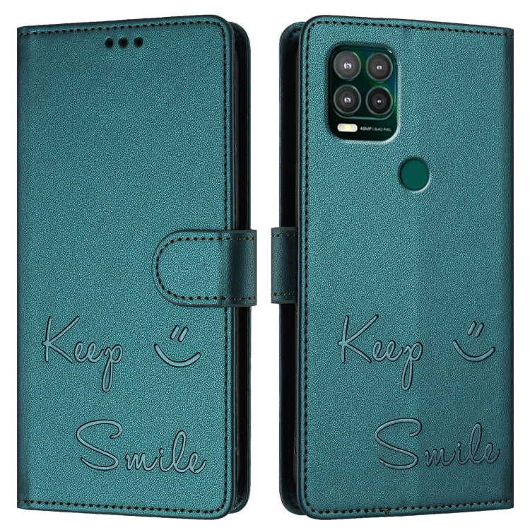 For Motorola Moto G Stylus 5G 2021 Smile Embossing RFID Leather Phone Case