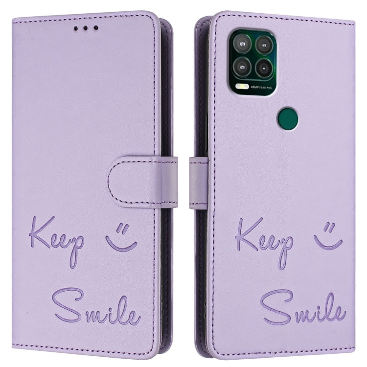 For Motorola Moto G Stylus 5G 2021 Smile Embossing RFID Leather Phone Case
