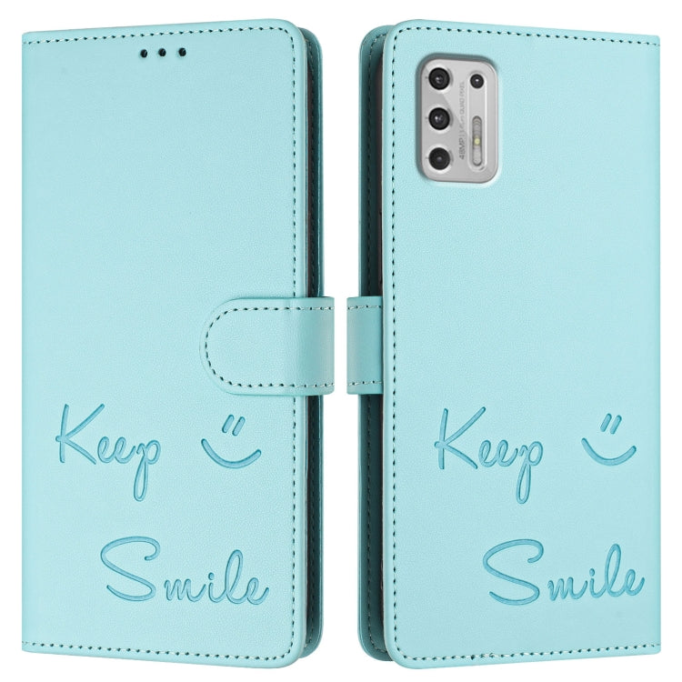 For Motorola Moto G Stylus 2021 4G Smile Embossing RFID Leather Phone Case