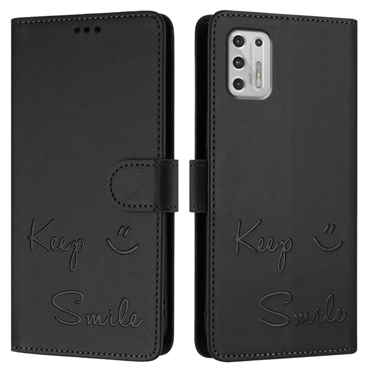 For Motorola Moto G Stylus 2021 4G Smile Embossing RFID Leather Phone Case