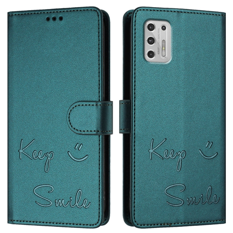 For Motorola Moto G Stylus 2021 4G Smile Embossing RFID Leather Phone Case