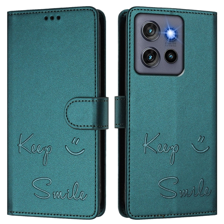 For Motorola Edge 50 Neo Smile Embossing RFID Leather Phone Case