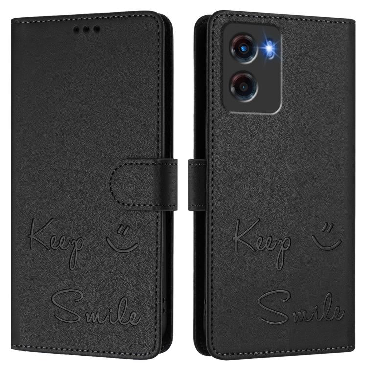For Motorola Moto G05 Smile Embossing RFID Leather Phone Case