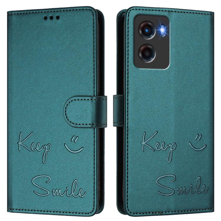 For Motorola Moto G05 Smile Embossing RFID Leather Phone Case