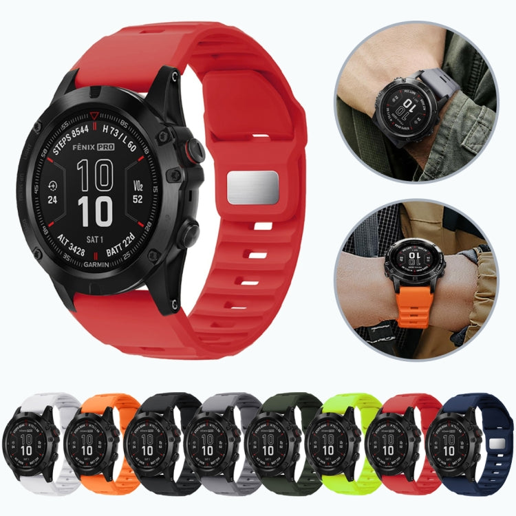 For Garmin Fenix 7X / 7X Pro Rough Style Silicone Quick Release Watch Band
