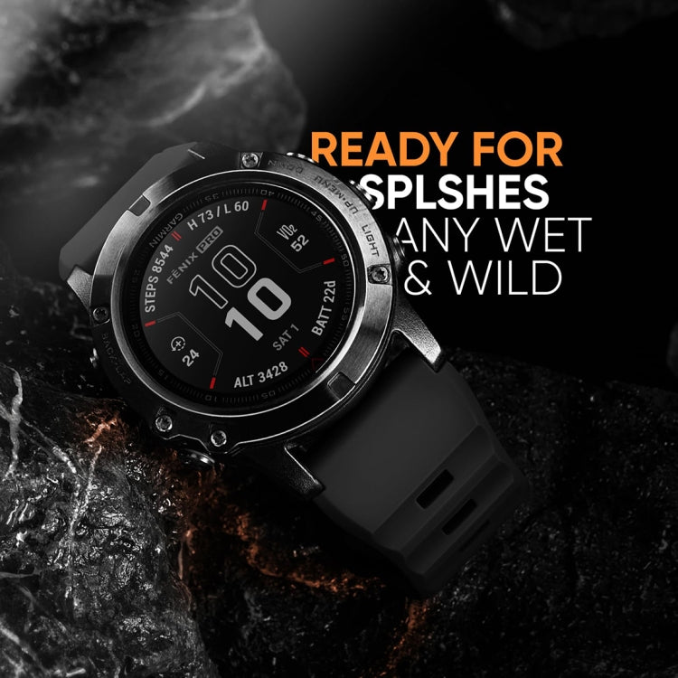 For Garmin Fenix 7X / 7X Pro Rough Style Silicone Quick Release Watch Band