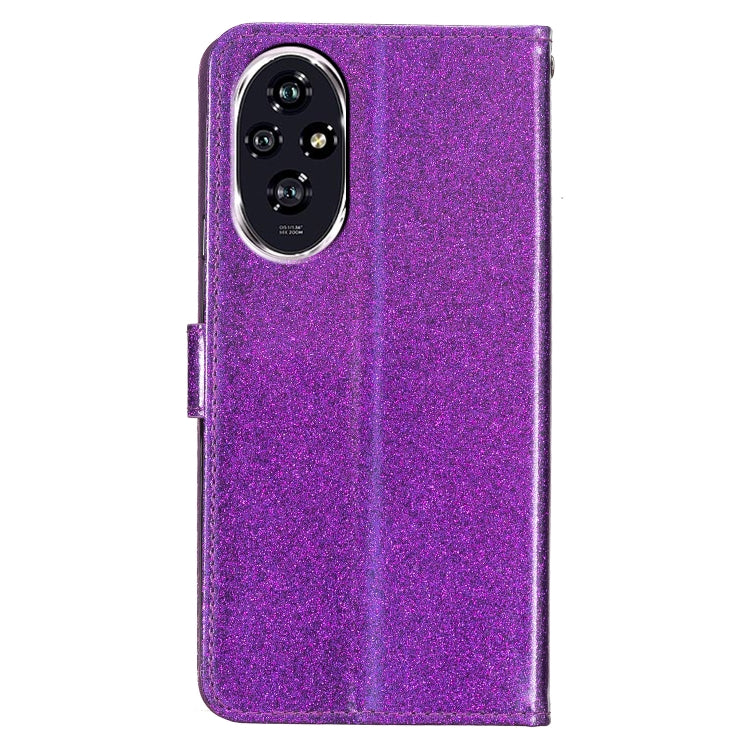 For Honor 200 Glitter Powder Flip Leather Phone Case