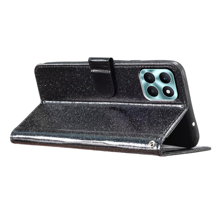 For Honor X6c 4G Glitter Powder Flip Leather Phone Case