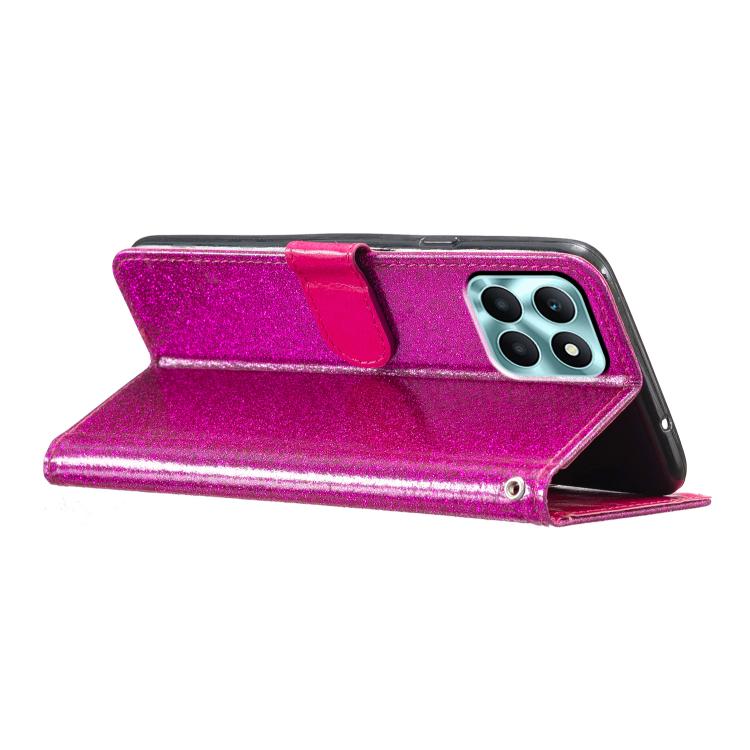 For Honor X6c 4G Glitter Powder Flip Leather Phone Case