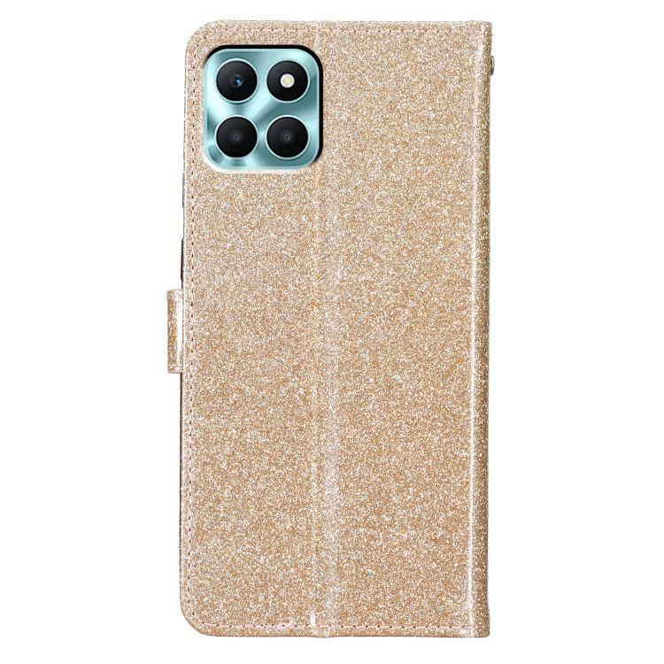 For Honor X6c 4G Glitter Powder Flip Leather Phone Case