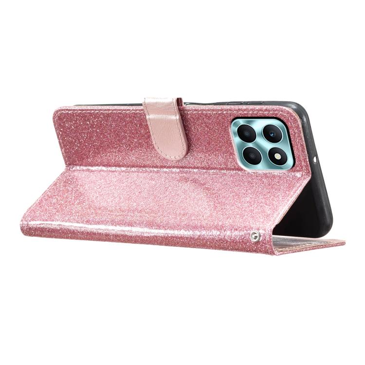 For Honor X6c 4G Glitter Powder Flip Leather Phone Case