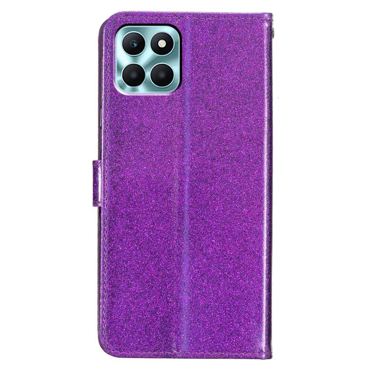 For Honor X6c 4G Glitter Powder Flip Leather Phone Case