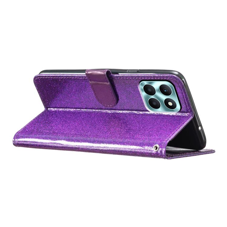 For Honor X6c 4G Glitter Powder Flip Leather Phone Case