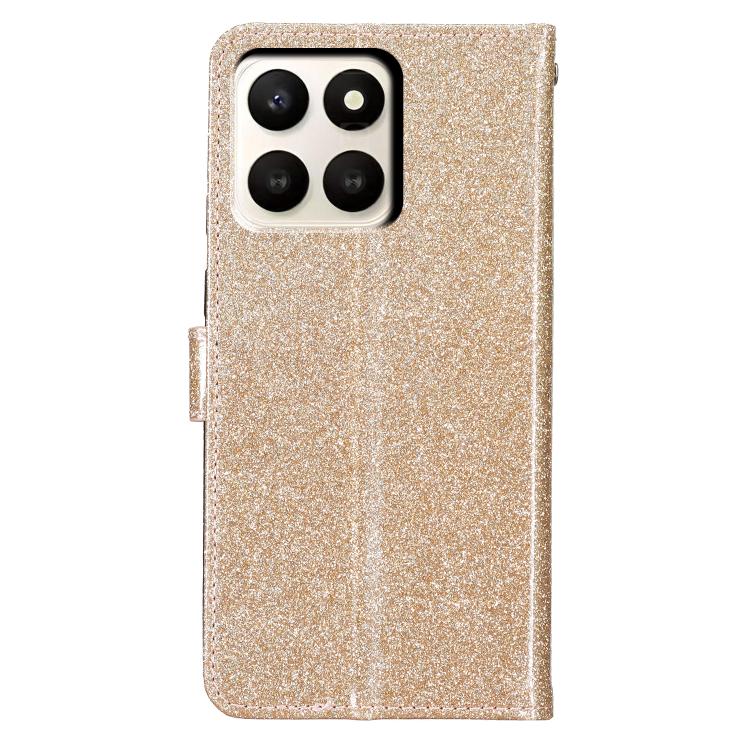 For Honor X7d 5G Glitter Powder Flip Leather Phone Case