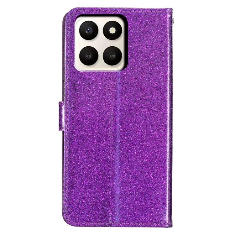 For Honor X7d 5G Glitter Powder Flip Leather Phone Case
