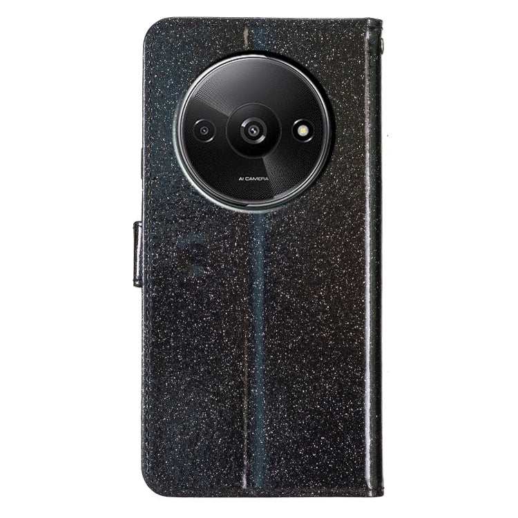For Redmi A3 Glitter Powder Flip Leather Phone Case